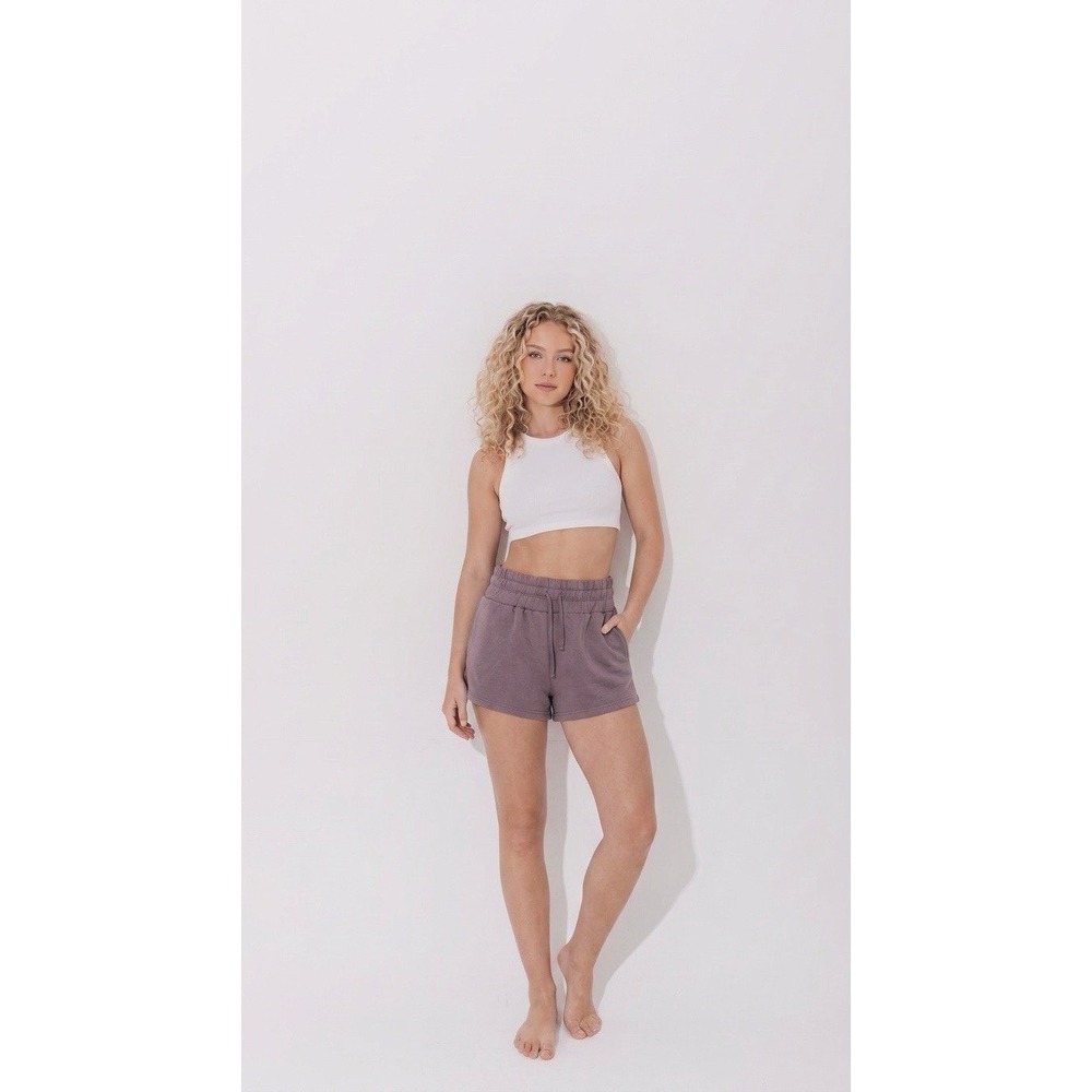 Relaxx Brown Fleece Lounge Shorts Women's XL Drawstring Cozy Cotton Blend